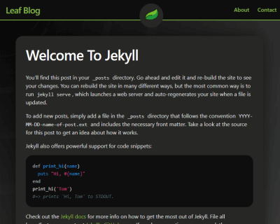 Leaf jekyll theme